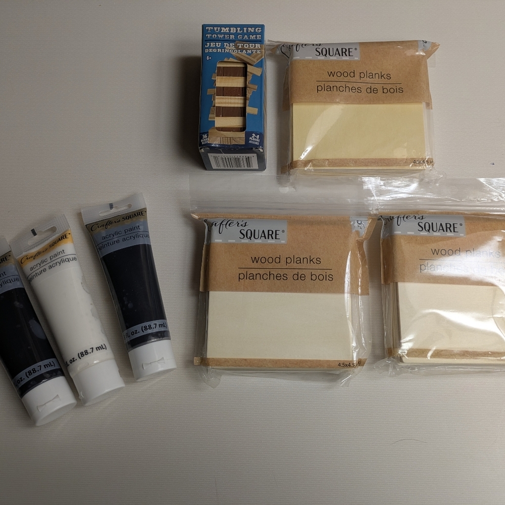 Craft Supplies Bundle with Paint and Wood Planks